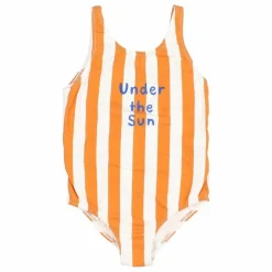 Maillot de Bain 1 pièce Rayures Coton Bio | Abricot