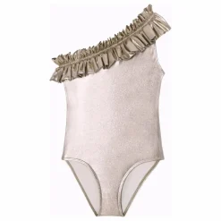 Maillot de Bain 1 Pièce Vénus Asymétrique Métallisé | Or rose