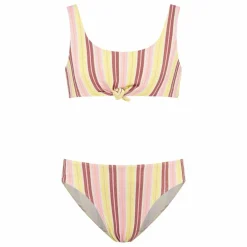 Maillot de Bain 2 Pièces Volants Rayé | Jaune pâle