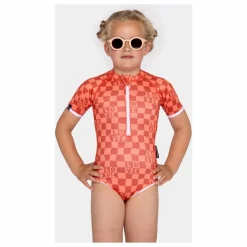 Maillot de Bain Anti-UV Checkered Love Fibres Recyclées | Corail