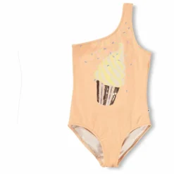 Maillot de Bain Asymétrique Nai Glace Fibres Recyclées | Rose pêche