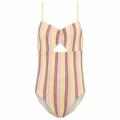 Maillot de Bain Croisé Rayé | Jaune pâle