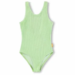 Maillot de Bain Côtelé Nika Crepe Fibres Recyclées | Vert anis
