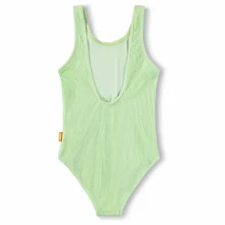 Maillot de Bain Côtelé Nika Crepe Fibres Recyclées | Vert anis
