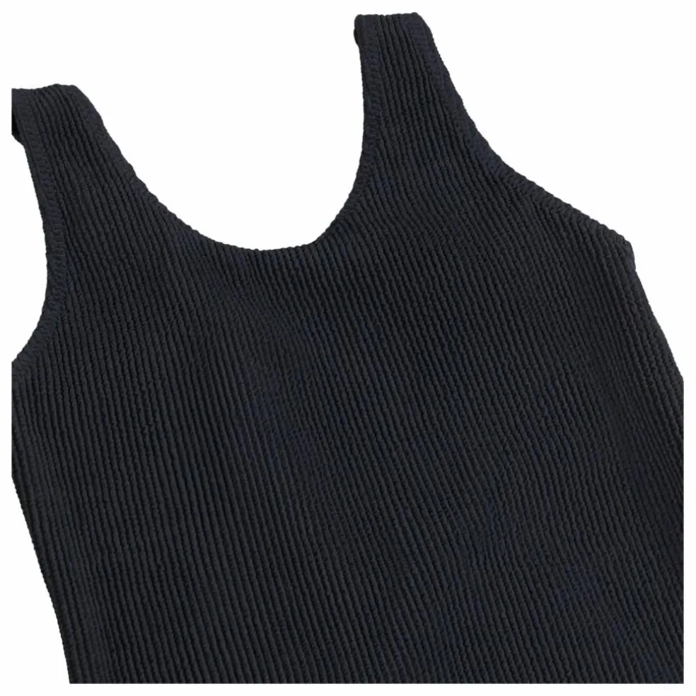 Maillot de Bain Côtelé Nika Crepe Fibres Recyclées | Noir