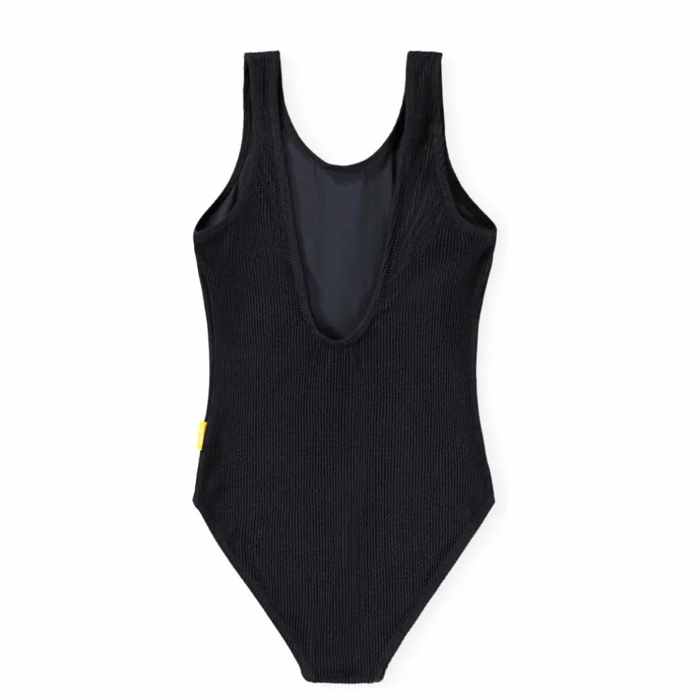 Maillot de Bain Côtelé Nika Crepe Fibres Recyclées | Noir