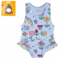 Maillot de Bain Fleuri | Bleu Clair