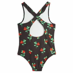 Maillot De Bain Fleuri Coton Bio | Noir