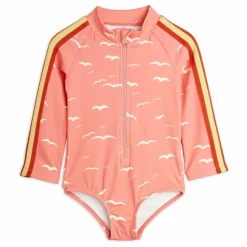 Maillot De Bain Mouettes Manches Longues Coton Bio | Rose