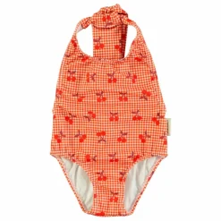 Maillot de Bain Vichy Fibres Recyclées | Orange
