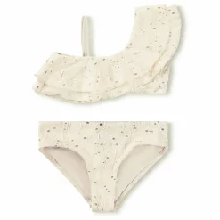 Maillot de Bain Volants Asymétrique Niky Fibres Recyclées | Ecru