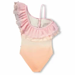 Maillot de Bain Volants Asymétrique Nilla Fibres Recyclées | Rose pâle