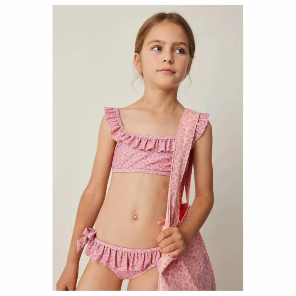 Maillot de bain Volants Léopard | Corail