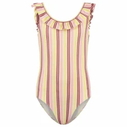 Maillot de Bain Volants Rayé | Jaune pâle