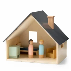 Maison de poupées et accessoires en bois