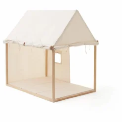 Maison en toile de coton et bois | Blanc cassé