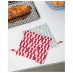 Maniques carrées en coton bio Berry Jam - Set de 2