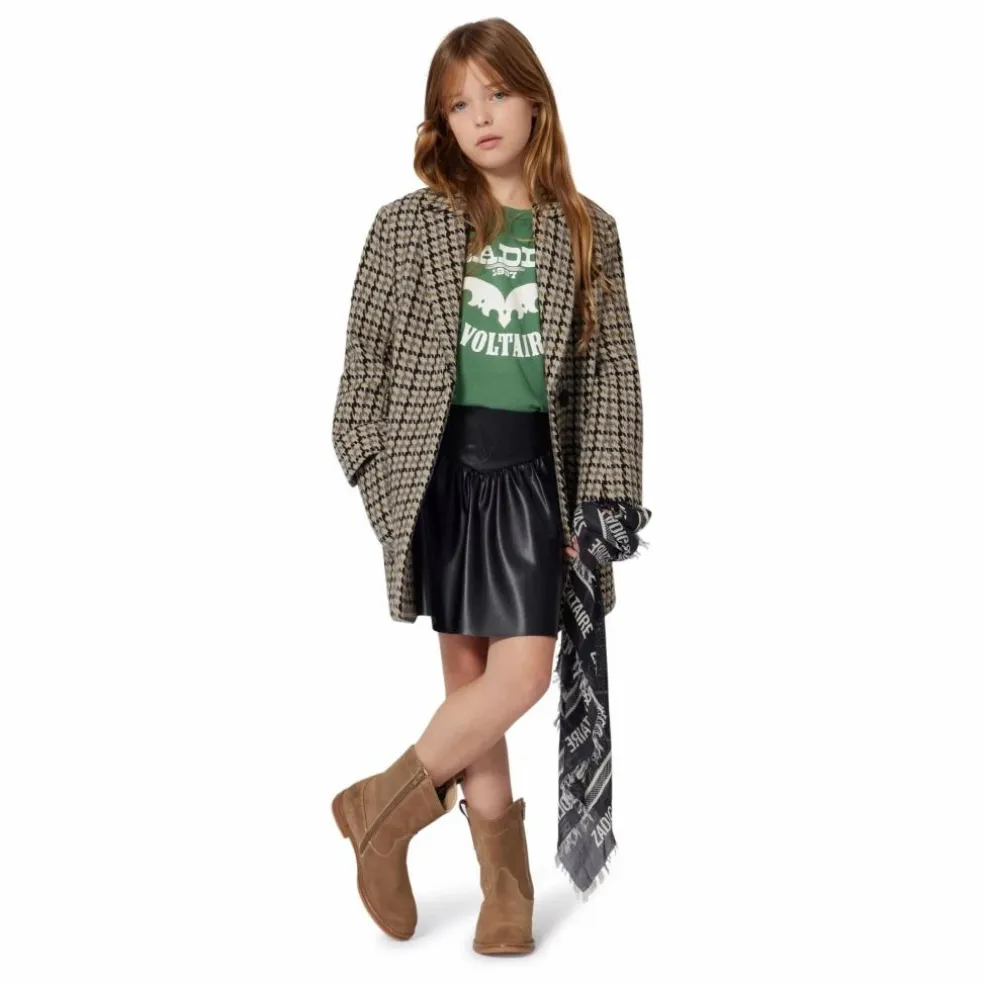 Manteau Carreaux Laine | Beige