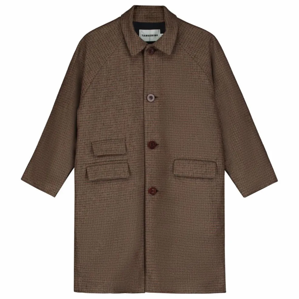Manteau Carreaux Laine | Marron