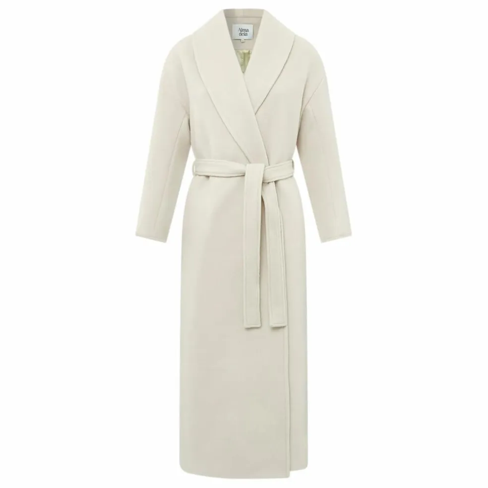Manteau Ceinturé Laine Vierge | Sable