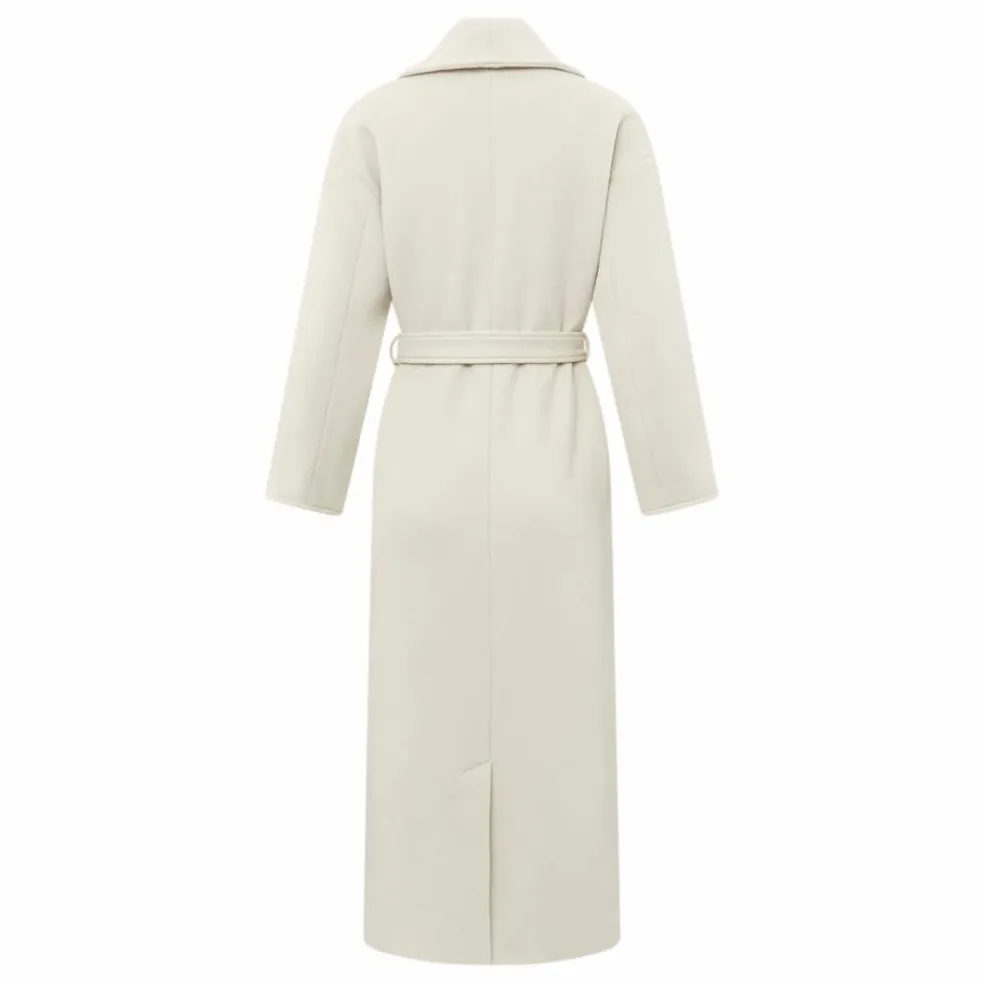 Manteau Ceinturé Laine Vierge | Sable