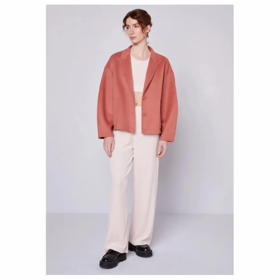 Manteau Court Boule Dadoulove Laine | Rose Litchi