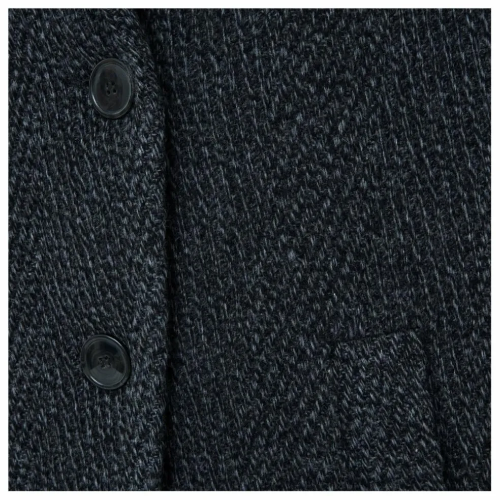 Manteau Court en Laine Recyclée | Gris chiné
