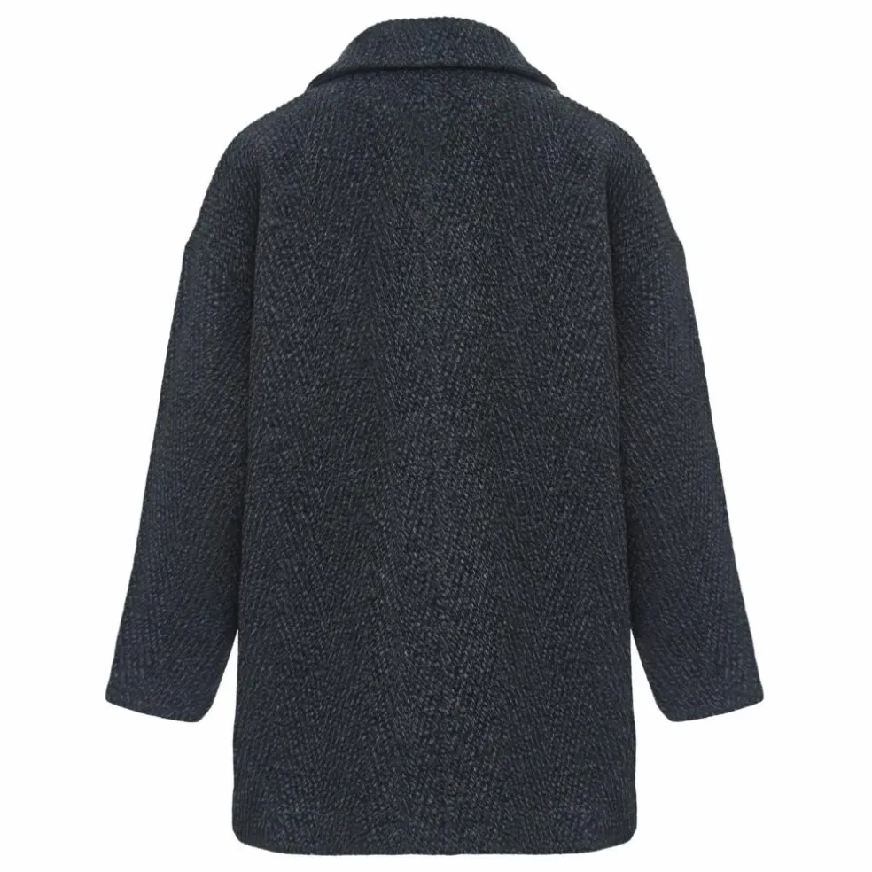 Manteau Court en Laine Recyclée | Gris chiné