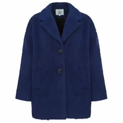 Manteau Court en Laine Recyclée | Bleu électrique