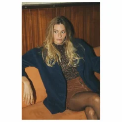Manteau Court en Laine Recyclée | Bleu électrique