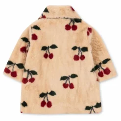 Manteau Façon Fourrure Fuzzie Cerises | Beige