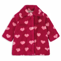 Manteau Façon Fourrure Fuzzie Fibres Recyclées | Rouge