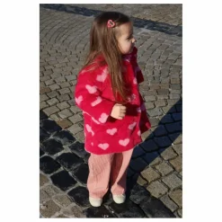 Manteau Façon Fourrure Fuzzie Fibres Recyclées | Rouge
