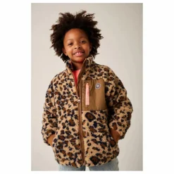Manteau Façon Sherpa Minnesota Léopard Fibres Recyclées | Marron