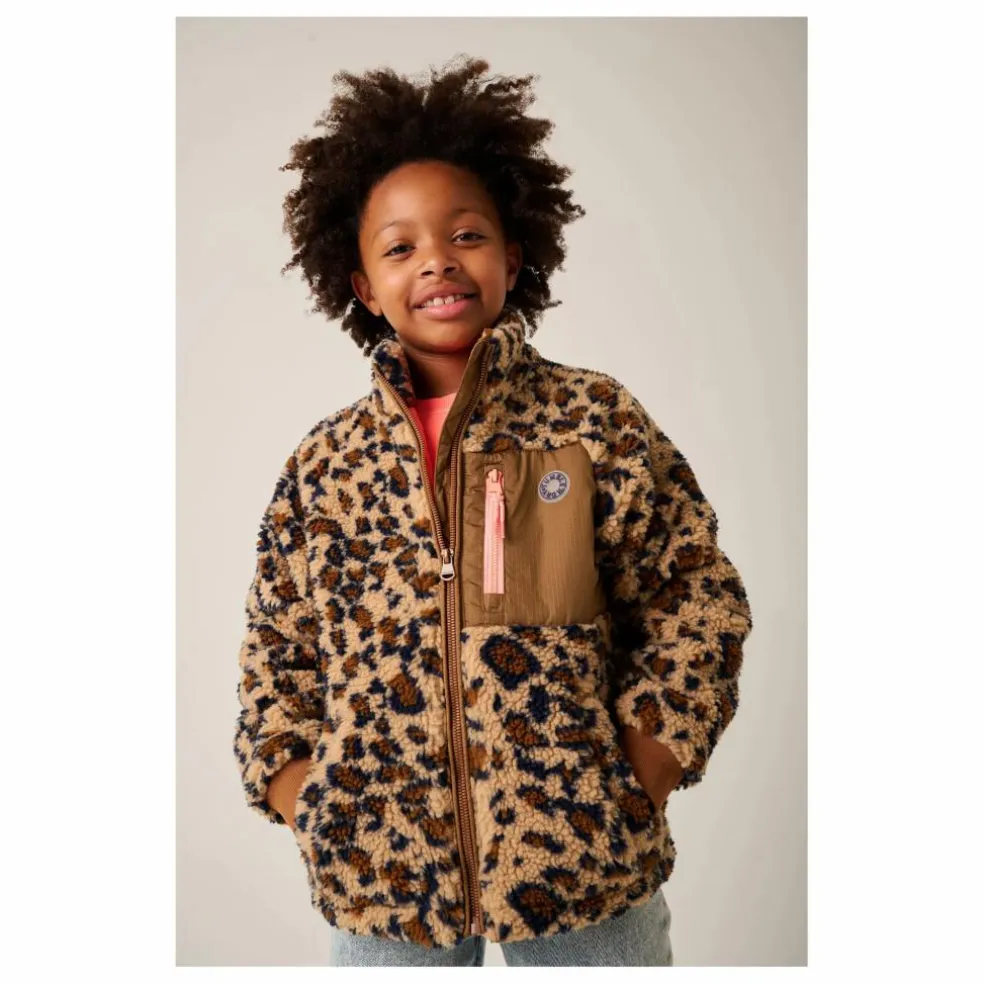 Manteau Façon Sherpa Minnesota Léopard Fibres Recyclées | Marron