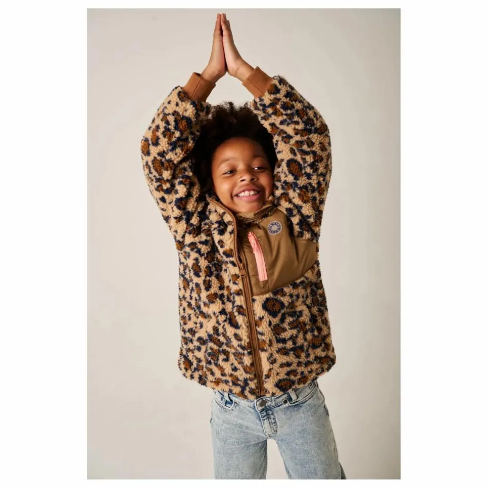 Manteau Façon Sherpa Minnesota Léopard Fibres Recyclées | Marron