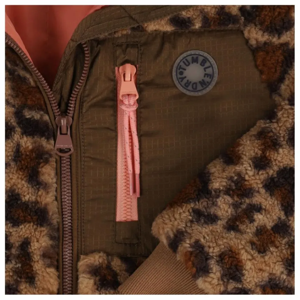 Manteau Façon Sherpa Minnesota Léopard Fibres Recyclées | Marron