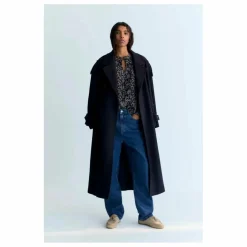 Manteau Flavia Laine Recyclée | Bleu marine