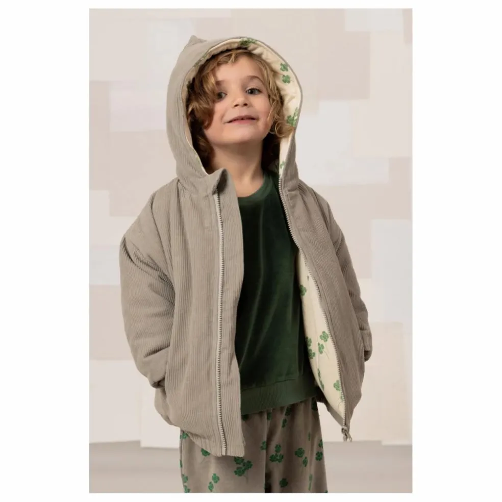 Manteau Frio Trèfles Velours Côtelé Fibres Recyclées | Gris