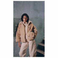 Manteau Julia Peau Lainée | Ecru