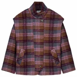 Manteau Kristina Carreaux Laine - Collection Femme | Rose