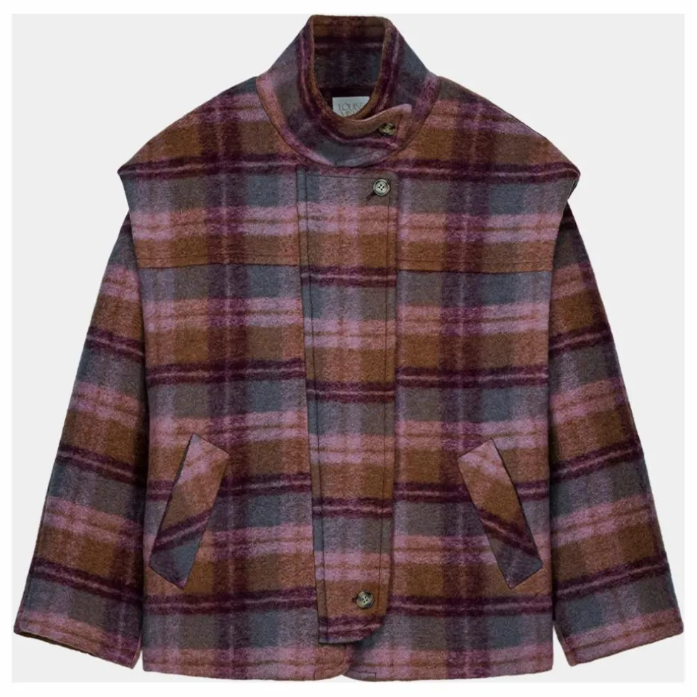 Manteau Kristina Carreaux Laine - Collection Femme | Rose