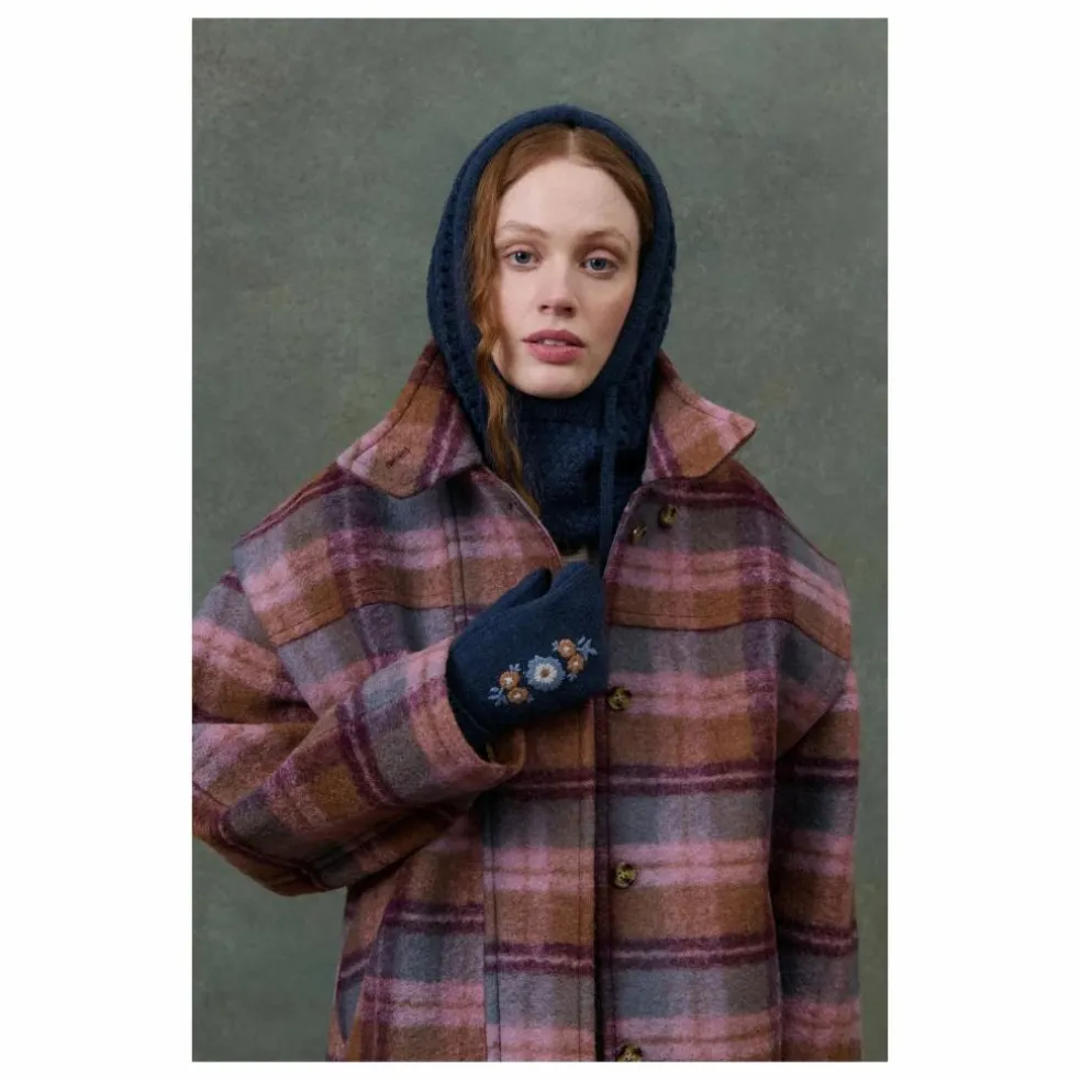 Manteau Kristina Carreaux Laine - Collection Femme | Rose
