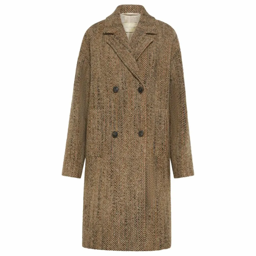 Manteau Lancaster Herringbone Laine Vierge | Beige