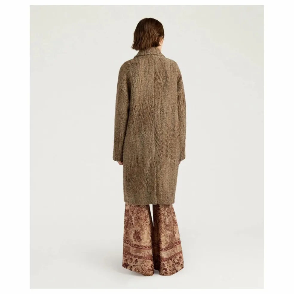 Manteau Lancaster Herringbone Laine Vierge | Beige