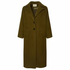 Manteau Long en Laine Recyclée | Vert kaki