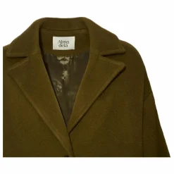 Manteau Long en Laine Recyclée | Vert kaki