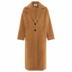 Manteau Long en Laine Recyclée | Sable
