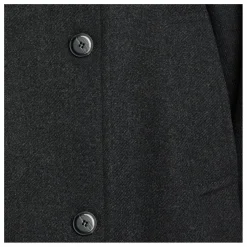 Manteau Long Laine Feutrée | Gris anthracite