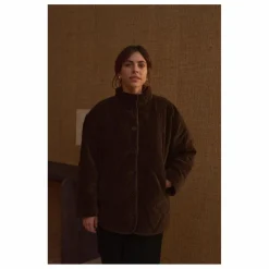 Manteau Matelassée Louisa Velours - Collection Femme | Chocolat